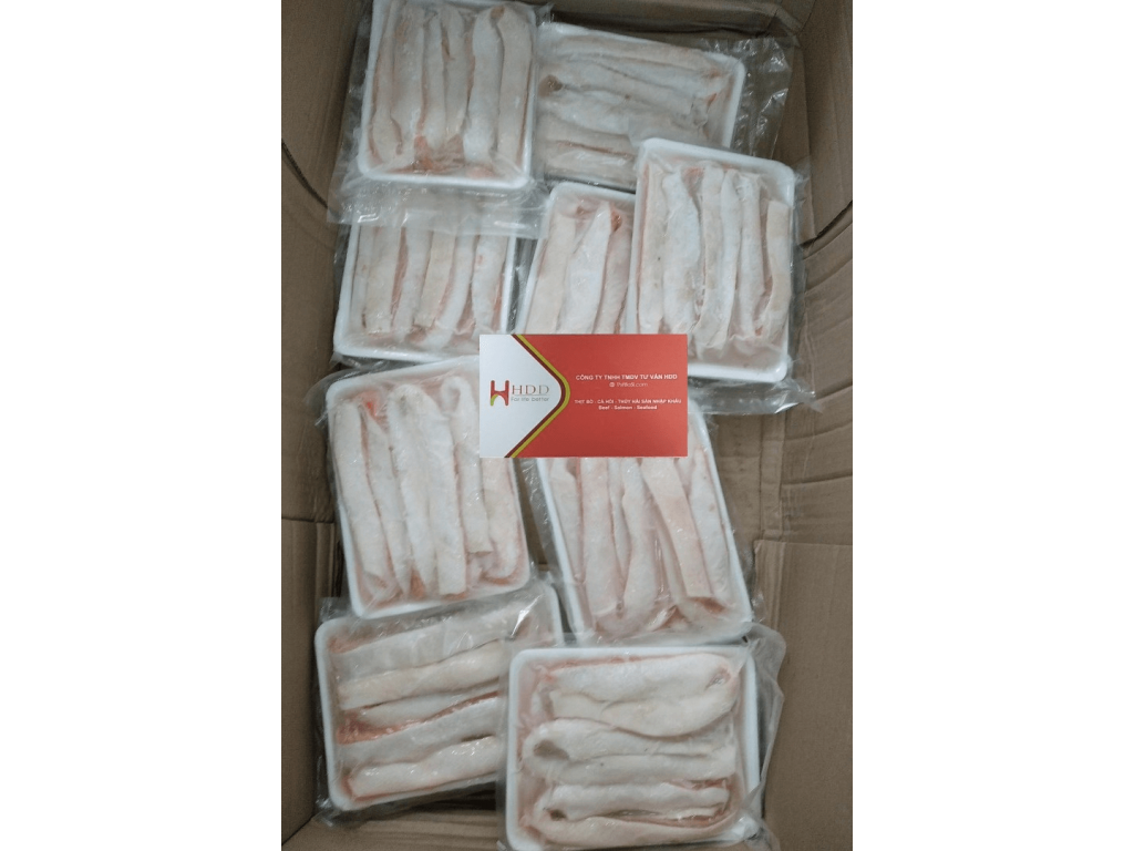 Lườn cá hồi đông lạnh - Size trung 2-3cm