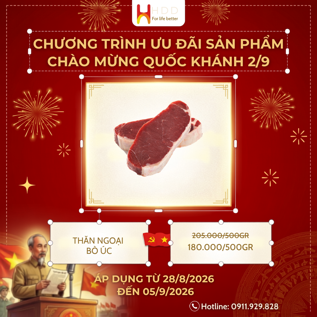 Ưu đãi Thăn Ngoại Bò Úc chào mừng Quốc Khánh 2/9 tại thitbosi.com